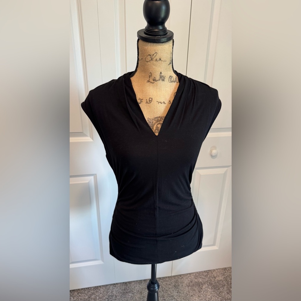 Vince Camuto Black Drape Neck Blouse